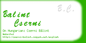 balint cserni business card