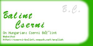 balint cserni business card